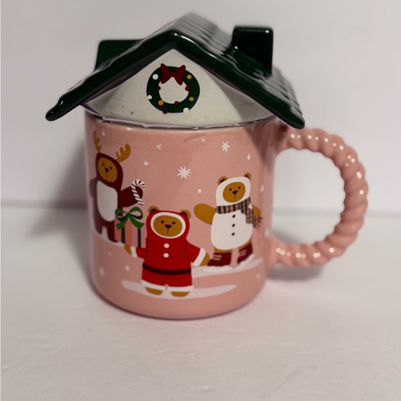 Starbucks HOLIDAY CHRISTMAS Gingerbread Bear Bearista House Coffee Mug Lid NEW - Picture 3 of 4